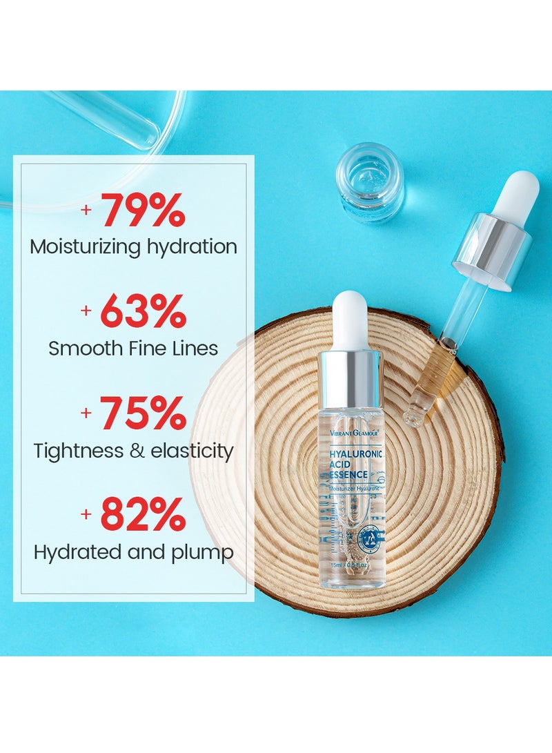 Vibrant Glamour Hyaluronic Acid Serum, 15ml Pure Hyaluronic Acid Serum Face Serum, Hyaluronic Acid Essence for Dull & Damaged Skin, Vegan, Cruelty- Hydrating, Firming, Wrinkle-Reducing And Anti-Aging Serum  - Image 2