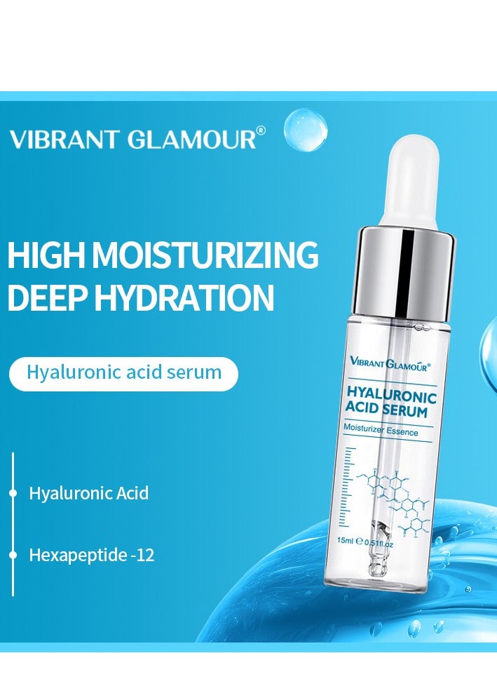 Vibrant Glamour Hyaluronic Acid Serum, 15ml Pure Hyaluronic Acid Serum Face Serum, Hyaluronic Acid Essence for Dull & Damaged Skin, Vegan, Cruelty- Hydrating, Firming, Wrinkle-Reducing And Anti-Aging Serum  - Image 3