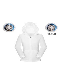 Thoraya Outdoor Waterproof Air Conditioning Fan Cooling Clothes UV Protection Jacket Women (White XXXL)  - Image 1