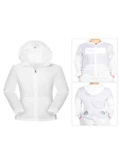 Thoraya Outdoor Waterproof Air Conditioning Fan Cooling Clothes UV Protection Jacket Women (White XXXL)  - Image 4