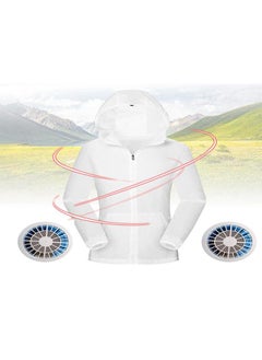 Thoraya Outdoor Waterproof Air Conditioning Fan Cooling Clothes UV Protection Jacket Women (White XXXL)  - Image 5