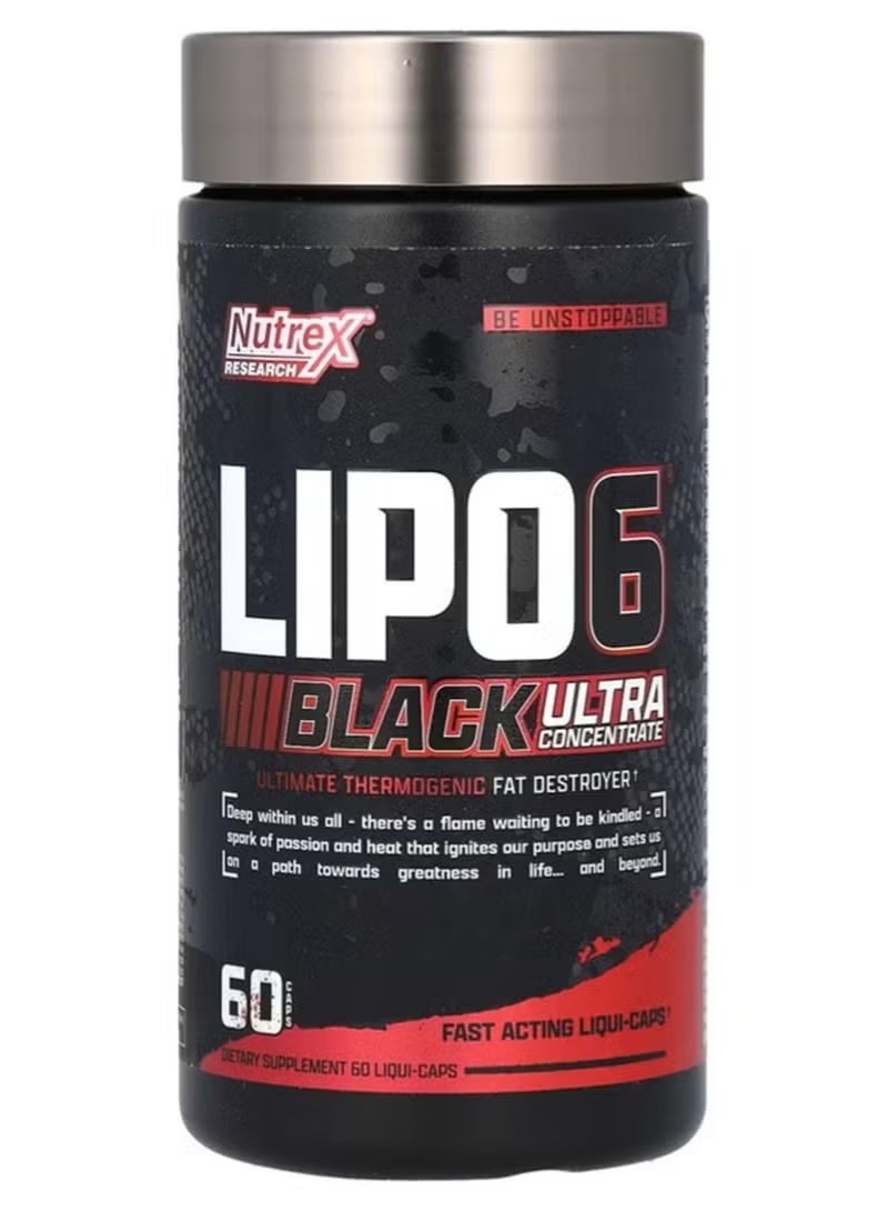 Nutrex Research Lipo 6 Black Ultra Concentrated Dietary Supplement - 60 Capsules - Image 1