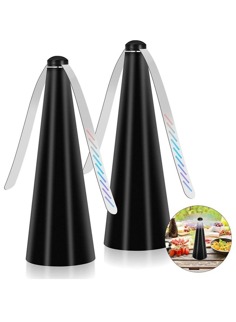 Arabest 2 Pack Fly Fans for Tables Fly Repellent Fan Indoor Outdoor with Holographic Blades Batteries Powered - Image 1