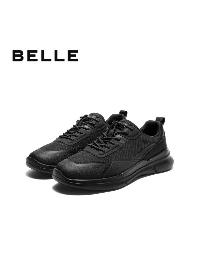 Belle Men's Breathable Mesh Walking Shoes Summer Outdoor Casual Sports Shoes Black Size 41 - Image 4