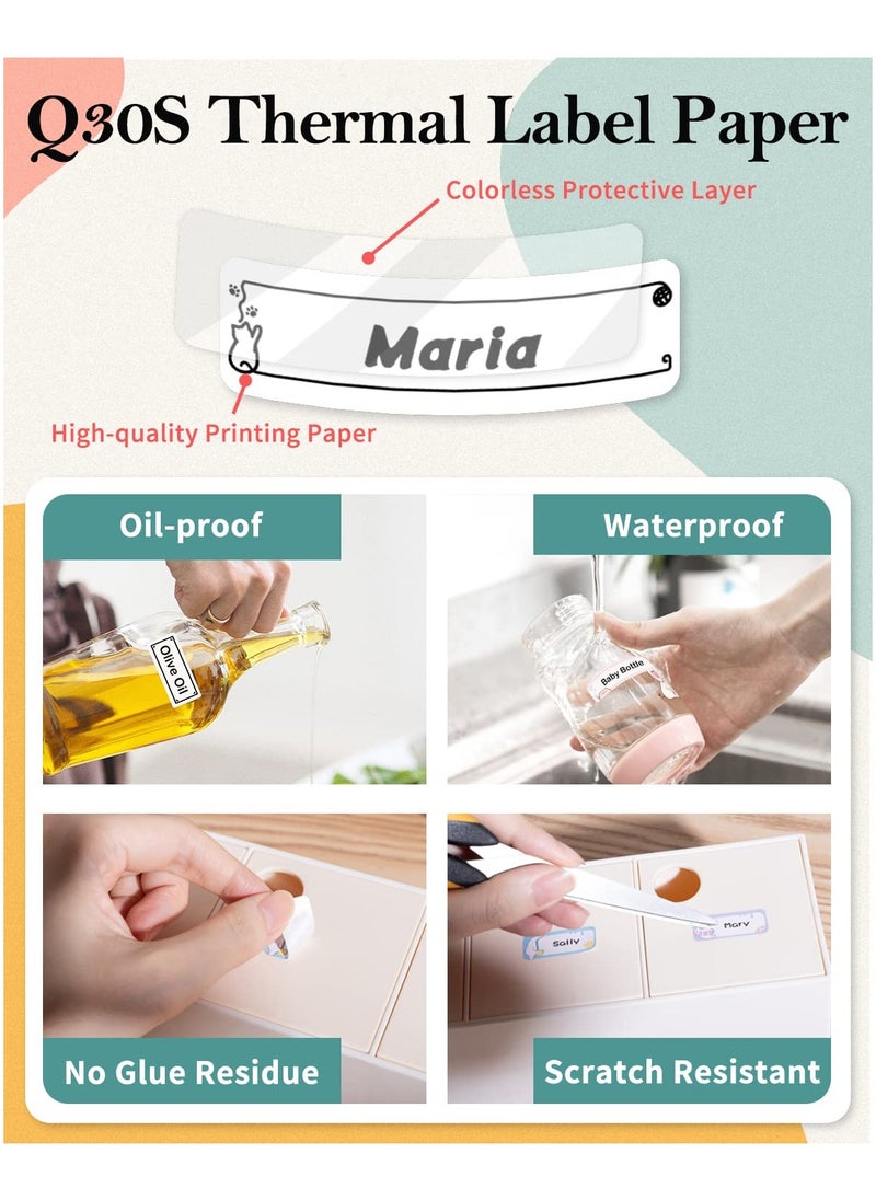 phomemo - 3 Rolls Multi-Purpose Square Self-Adhesive Label for D30/ Q30S Label Printer, 12x40mm, 160 Labels/Roll (White) - Image 1