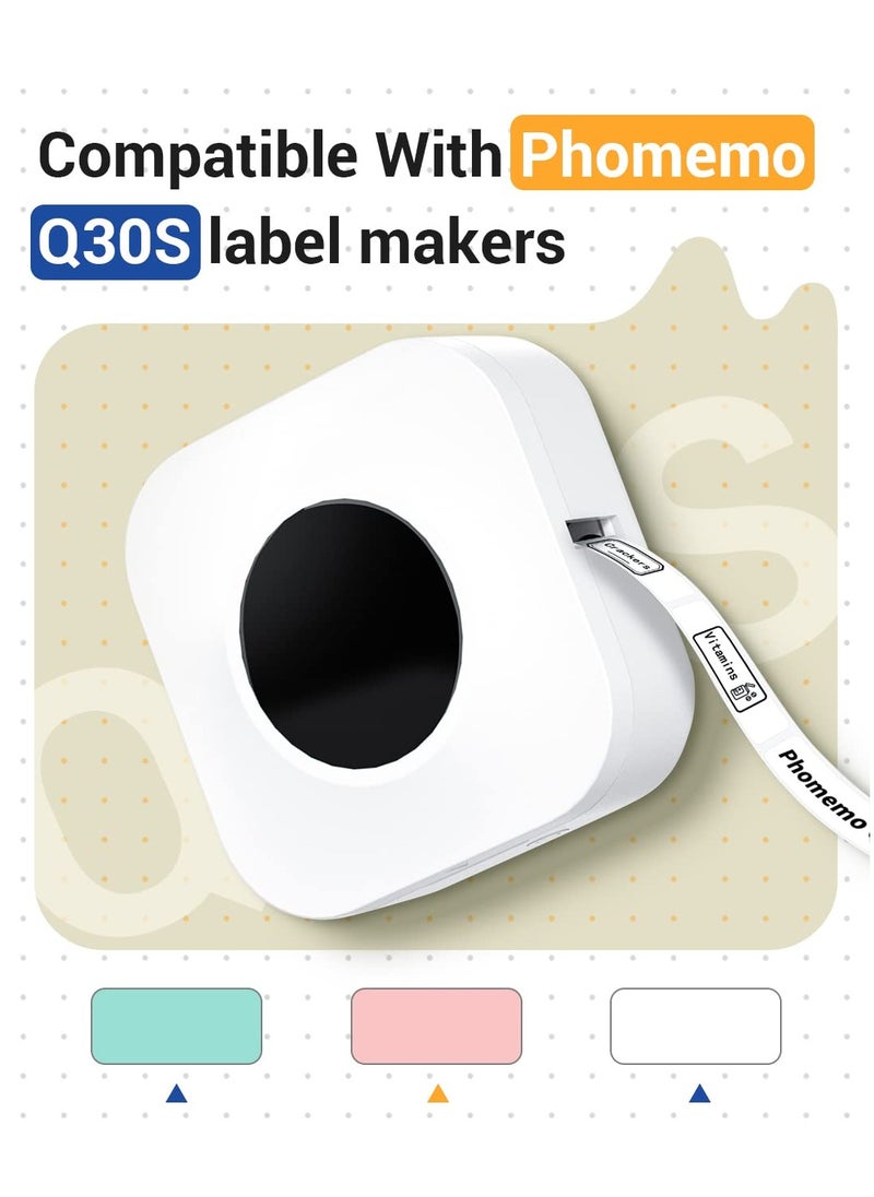 phomemo - 3 Rolls Multi-Purpose Square Self-Adhesive Label for D30/ Q30S Label Printer, 12x40mm, 160 Labels/Roll (White) - Image 1