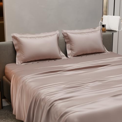 Stoa Paris Double Bedsheet with 2 Pillow Covers, 300 TC UltraSatin Premium Bedding Set, Aesthetic Home Decor, Gift for Couples,Wedding, Anniversary,Date Night - Champagne - Image 4