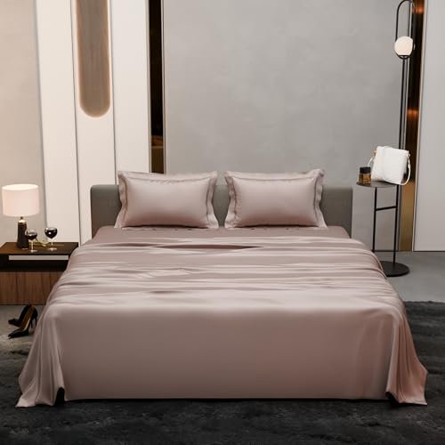 Stoa Paris Double Bedsheet with 2 Pillow Covers, 300 TC UltraSatin Premium Bedding Set, Aesthetic Home Decor, Gift for Couples,Wedding, Anniversary,Date Night - Champagne - Image 3