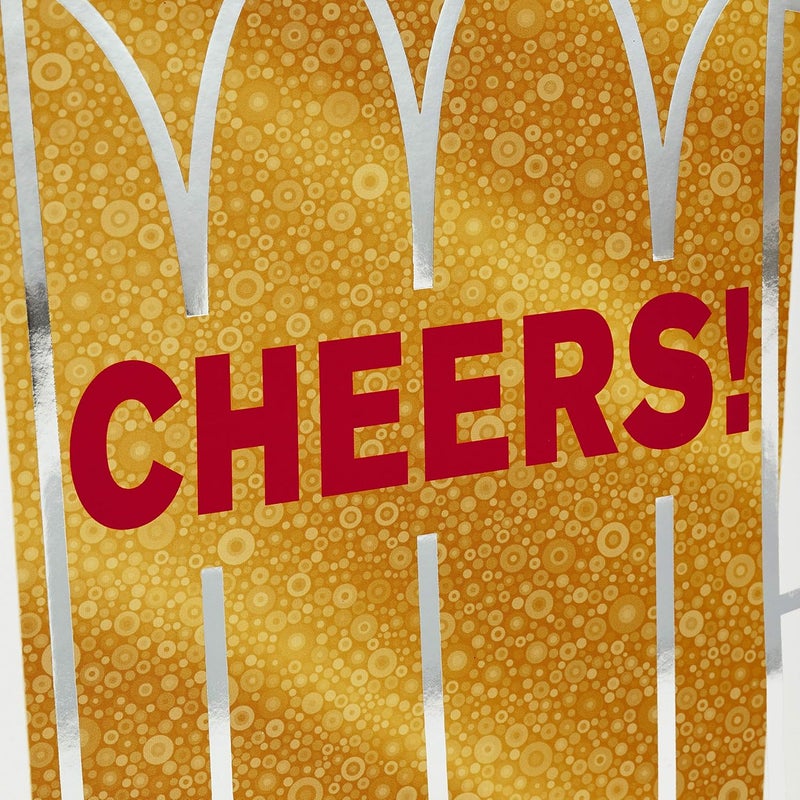 Hallmark 9" Medium Gift Bag with Tissue Paper - Cheers! Beer Mug Design - Image 5