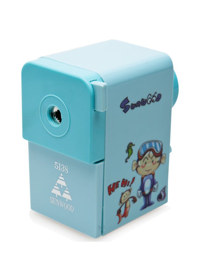 Sunwood Cartoon Hand Crank Manual Pencil Sharpener / Pencil Sharpener / Pencil Sharpener / Student Pencil Sharpener / Pencil Sharpener / Pencil Sharpener Blue 5138 - Image 1