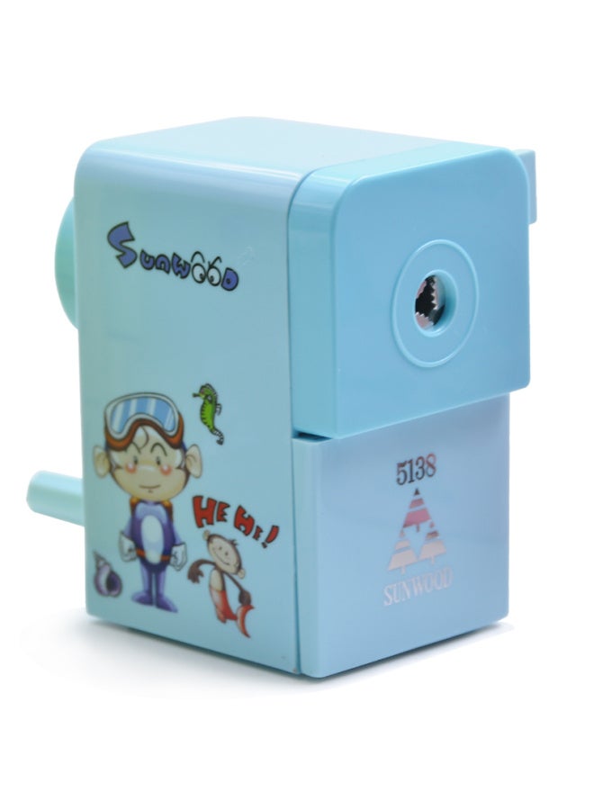 Sunwood Cartoon Hand Crank Manual Pencil Sharpener / Pencil Sharpener / Pencil Sharpener / Student Pencil Sharpener / Pencil Sharpener / Pencil Sharpener Blue 5138 - Image 2