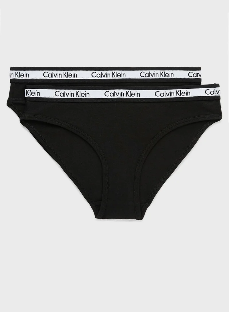 Calvin Klein Jeans Kids 2 Pack Logo Band Bikini Briefs