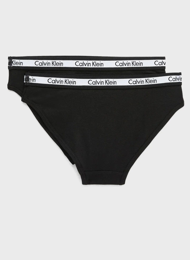 Calvin Klein Jeans Kids 2 Pack Logo Band Bikini Briefs