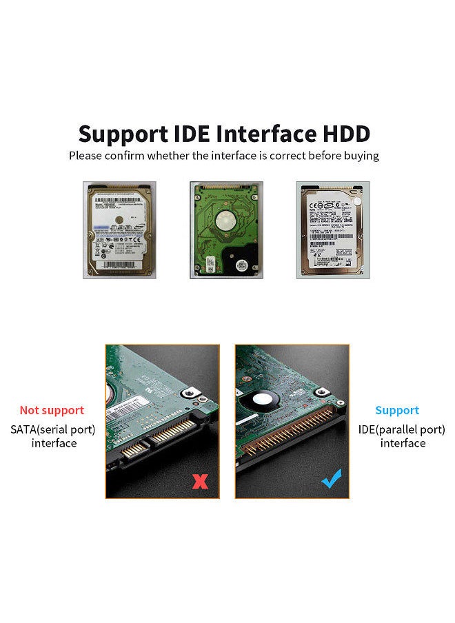 Generic - USB2.0 to IDE Hard Disk Case 2.5'' IDE HDD Enclosure Portable Hard Disk Box Aluminum Alloy HDD Enclosure Blue - Image 1