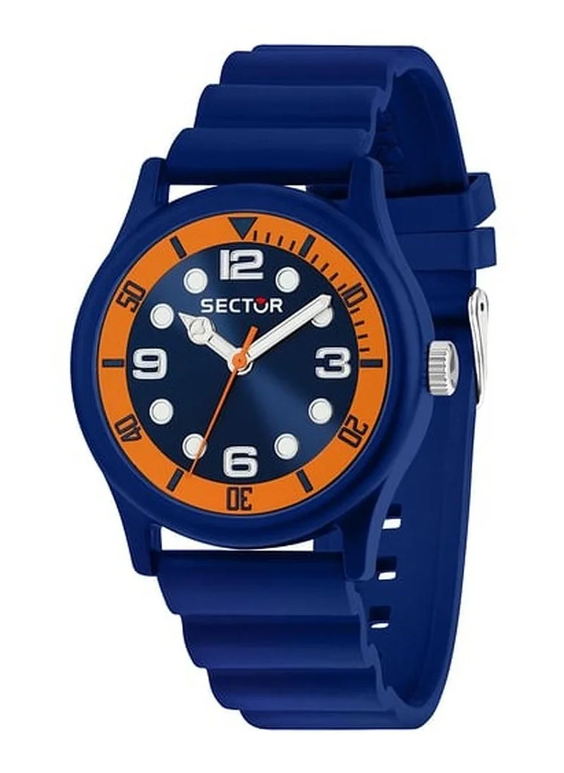 Sector H2O Men's Analog Watch - Multicolour Matt Dial, 41mm Stainless Steel Case, Blue Silicone Strap, Quartz, 50M Water Resistant - R3251318003