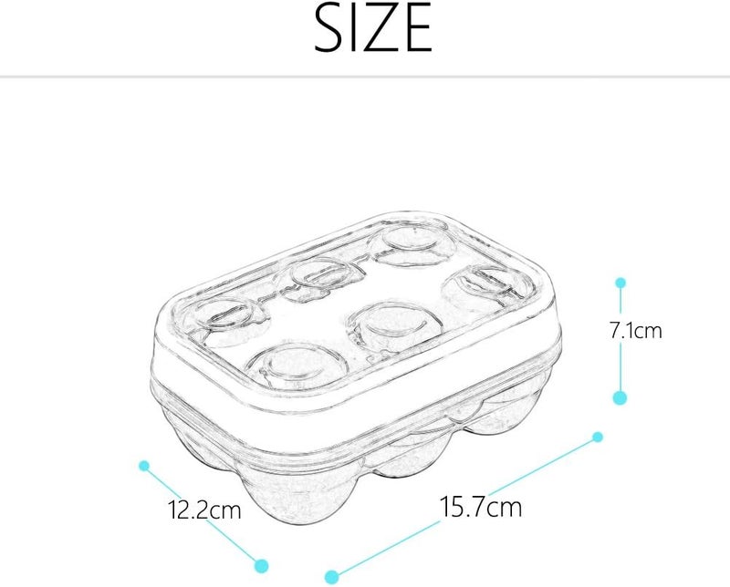 JAMOR 6 Grid Egg Storage Box Refrigerator Crisper Egg Protection Box Portable Egg Carriage Container For Camping Picnic Essential (Blue) - Image 3