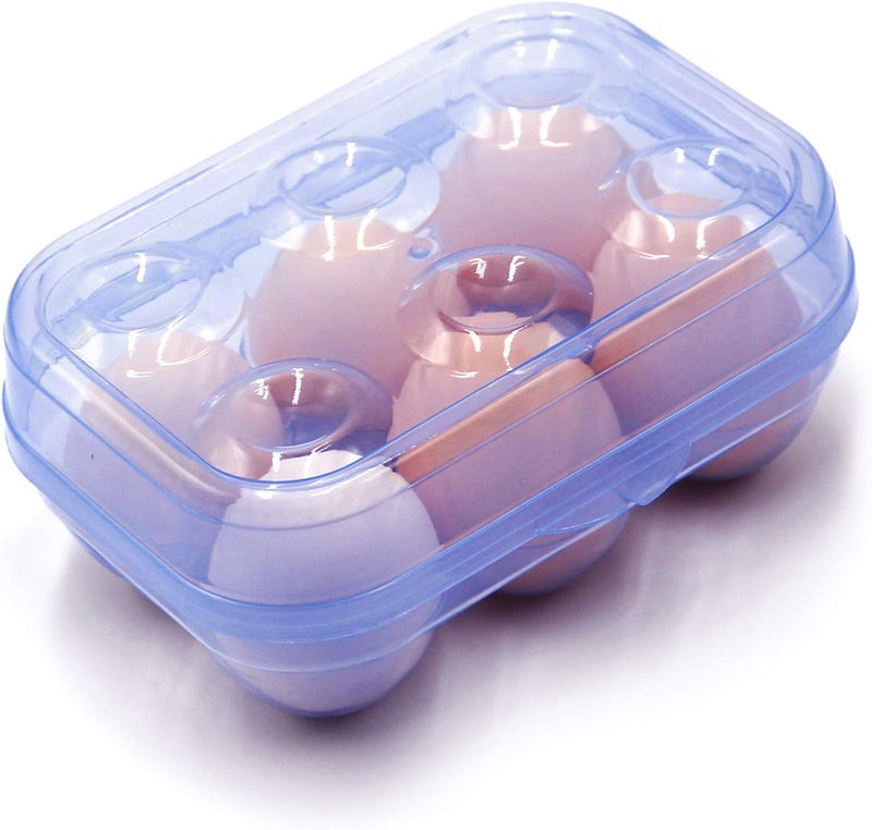 JAMOR 6 Grid Egg Storage Box Refrigerator Crisper Egg Protection Box Portable Egg Carriage Container For Camping Picnic Essential (Blue) - Image 1
