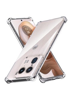Case Compatible with Motorola Edge 50 Ultra 2024 Clear Air Cushion TPU Bumper with Built-in Camera Lens Protector Shockproof Silicone Transparent Cover for Moto Edge 50 Ultra 2024