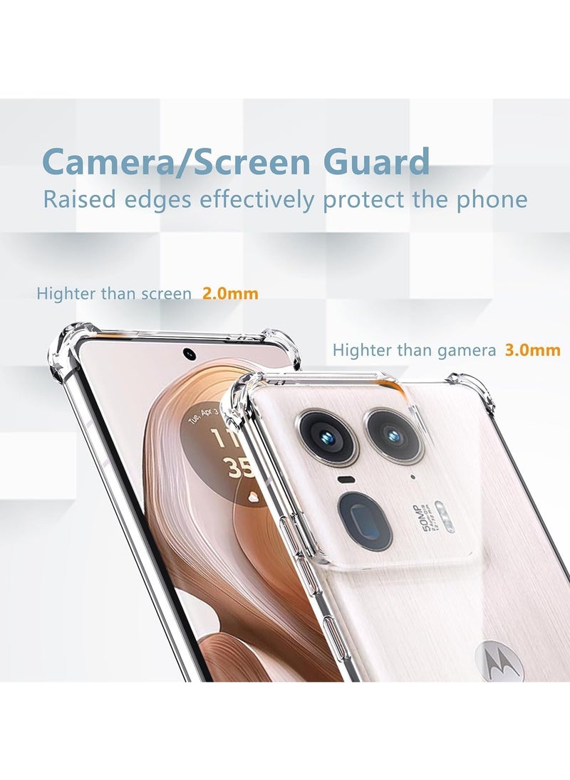 Generic - Case Compatible with Motorola Edge 50 Ultra 2024 Clear Air Cushion TPU Bumper with Built-in Camera Lens Protector Shockproof Silicone Transparent Cover for Moto Edge 50 Ultra 2024 - Image 1