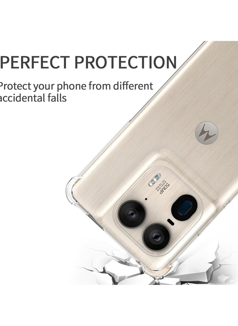 Generic - Case Compatible with Motorola Edge 50 Ultra 2024 Clear Air Cushion TPU Bumper with Built-in Camera Lens Protector Shockproof Silicone Transparent Cover for Moto Edge 50 Ultra 2024 - Image 1