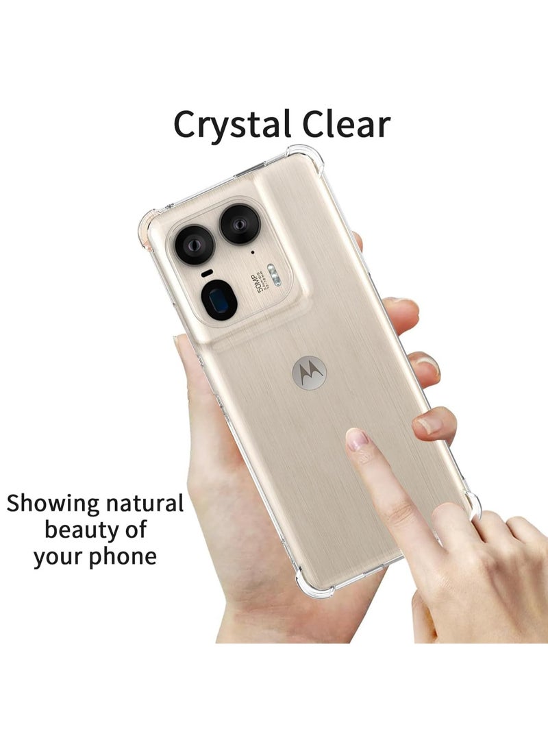 Generic - Case Compatible with Motorola Edge 50 Ultra 2024 Clear Air Cushion TPU Bumper with Built-in Camera Lens Protector Shockproof Silicone Transparent Cover for Moto Edge 50 Ultra 2024 - Image 1