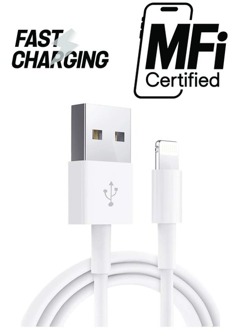 Apple iPhone/iPad Charging/Charger Cord Lightning to USB Cable[Apple MFi Certified] Compatible iPhone 11/ X/8/7/6s/6/plus/5s/5c/SE,iPad Pro/Air/Mini,iPod Touch(White 1M/3.3FT) Original Certified