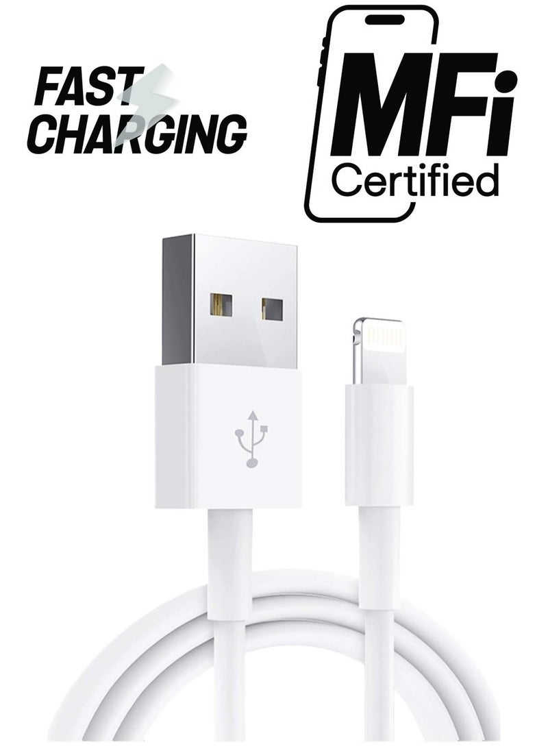 Generic - Apple iPhone/iPad Charging/Charger Cord Lightning to USB Cable[Apple MFi Certified] Compatible iPhone 11/ X/8/7/6s/6/plus/5s/5c/SE,iPad Pro/Air/Mini,iPod Touch(White 1M/3.3FT) Original Certified - Image 1