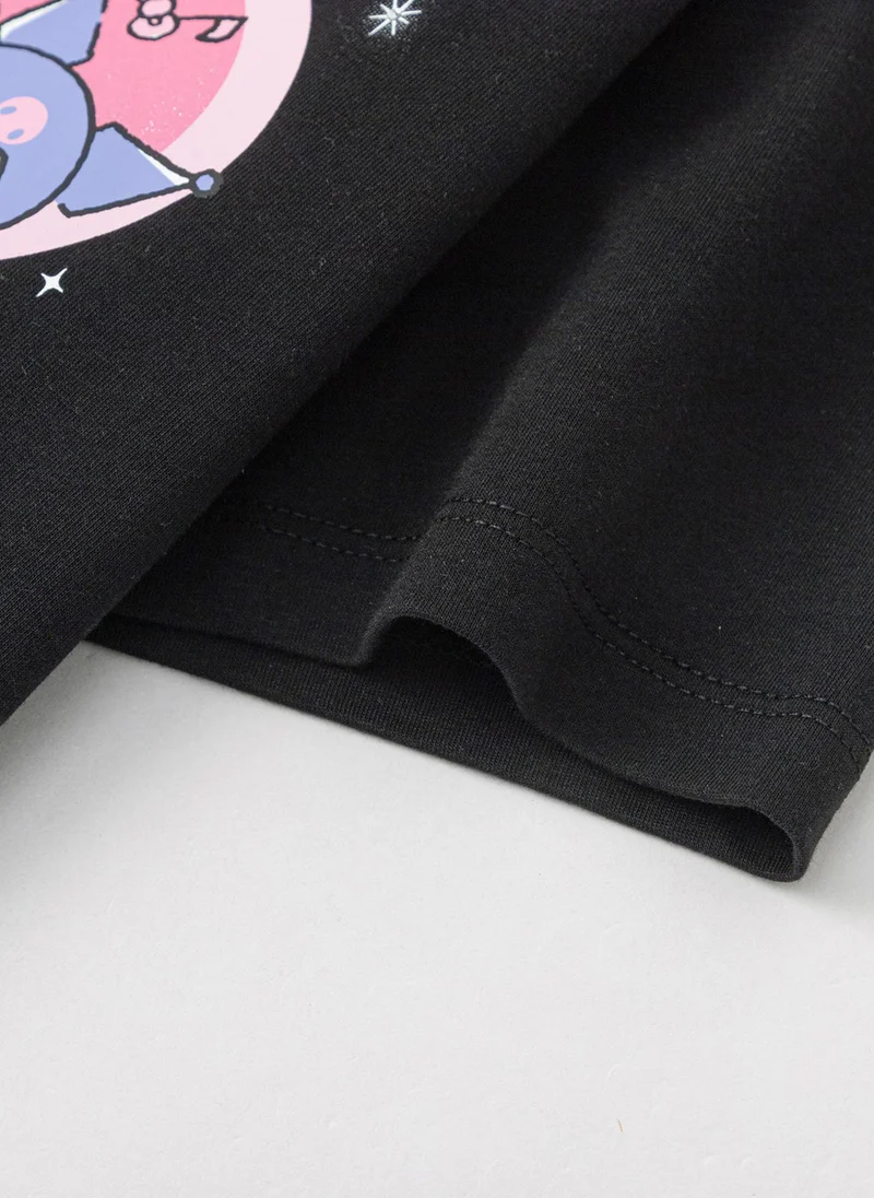 Balabala Black Kids Girls Round v-neck short-sleeved T-shirt for Women | Best Price UAE