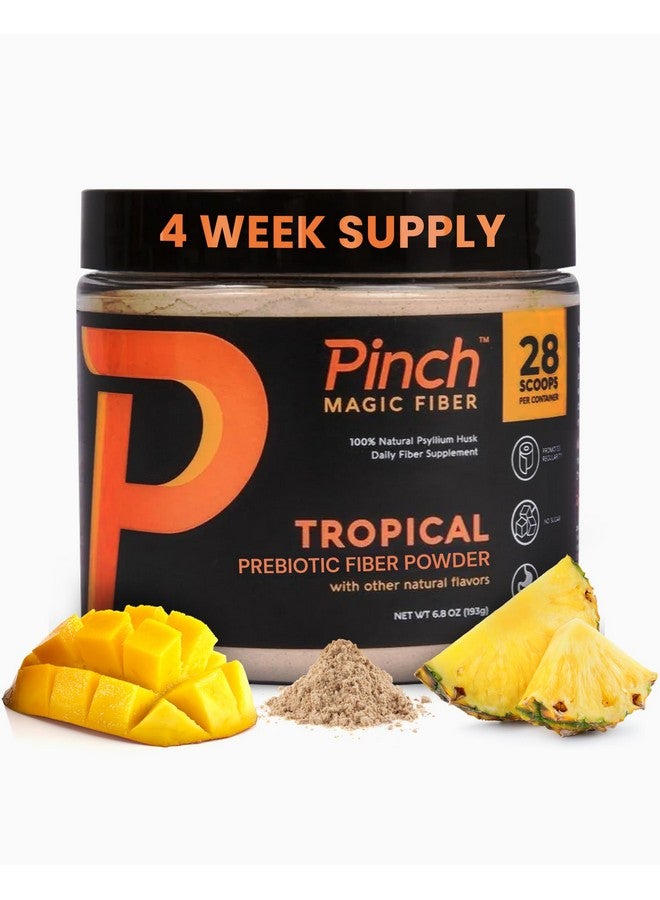 Pinch Magic Fiber Supplement Powder | Tropical Flavored Psyllium Husk Powder for Digestive Health & Gut Support | Sugar Free Supplement for Keto & Vegan Diets | USA-Made | 28-Day Supply - Image 1