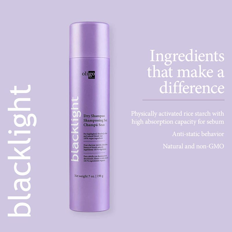 Oligo Professionnel - Blacklight Dry Shampoo for all hair types - Vegan - Weightless volume - Leaves hair feeling clean - Neutralizes odor - Residue free - 7oz - Image 4