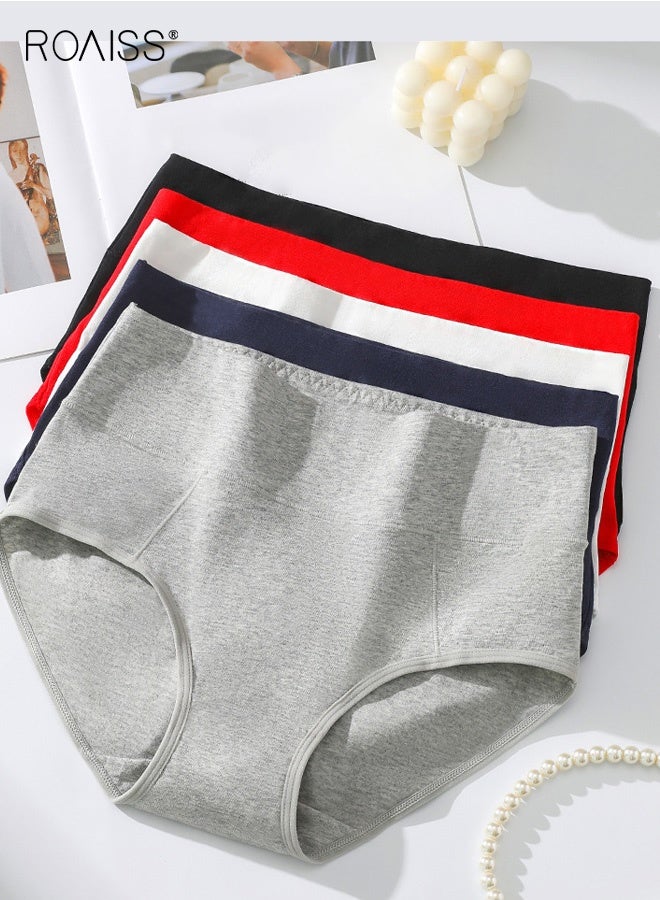 roaiss Cotton High Waist Women's Butt Lifting Panties Plus Size Thickened Compression Sport Bikini - Image 2