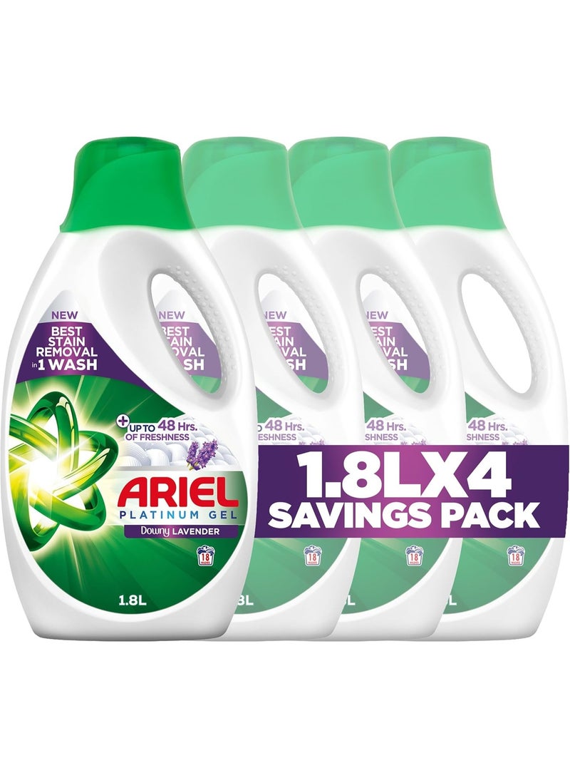 اريال جل غسيل أريل باور جل برائحة اللافندر المنعشة، 1.8 لتر × 4، عبوة من 4 قطع - Image 1