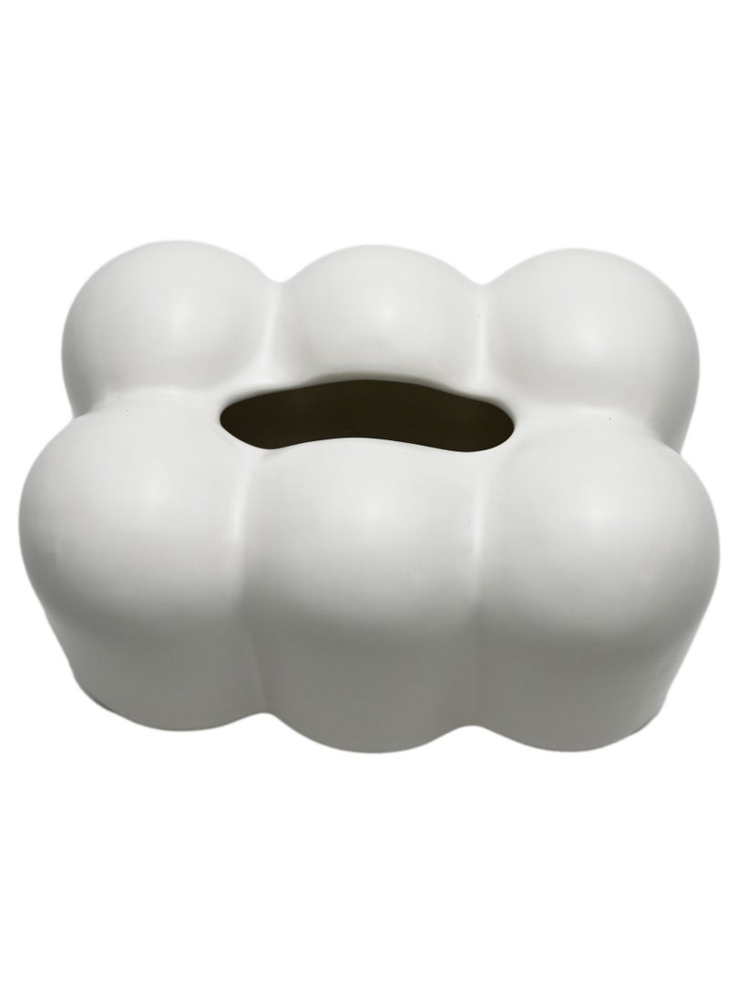 Innovity White Tissue Box Korean Style Ball Shape Tissue Case Holder Napkin Storage Holder Nordic Home Living Room Desktop Decor Gift Light Luxury Creative New High-End Dining Table Tissue Box 