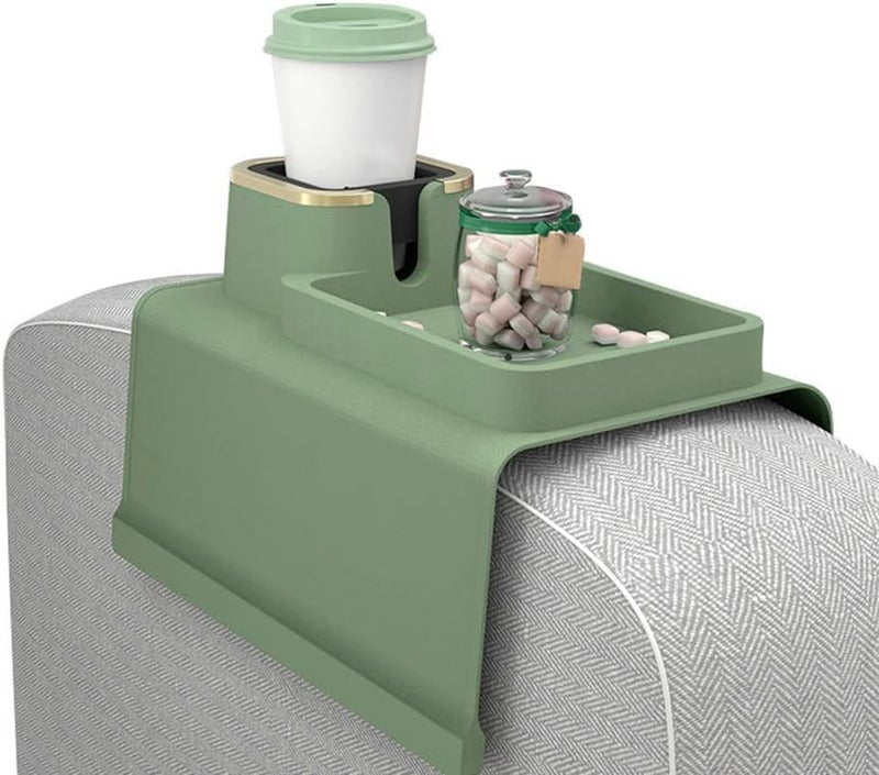 EVVIX Couch Cup Holder Tray, Silicone Couch Drink Holder, Strong and Weighted Phone/Remote Sofa Cup, Gifts for Mom, Dad, Husband, Couch Remote Control and Phone Organizer (Green) - Image 5