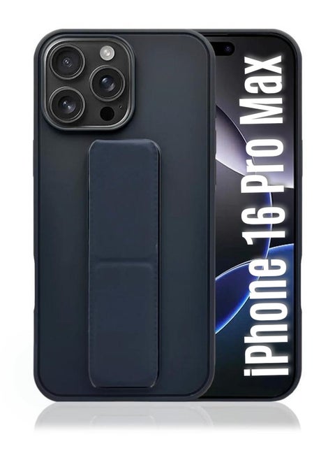 Case Cover For Apple iPhone 16 Pro Max With Magnetic Hand Grip 3 in 1 Blue