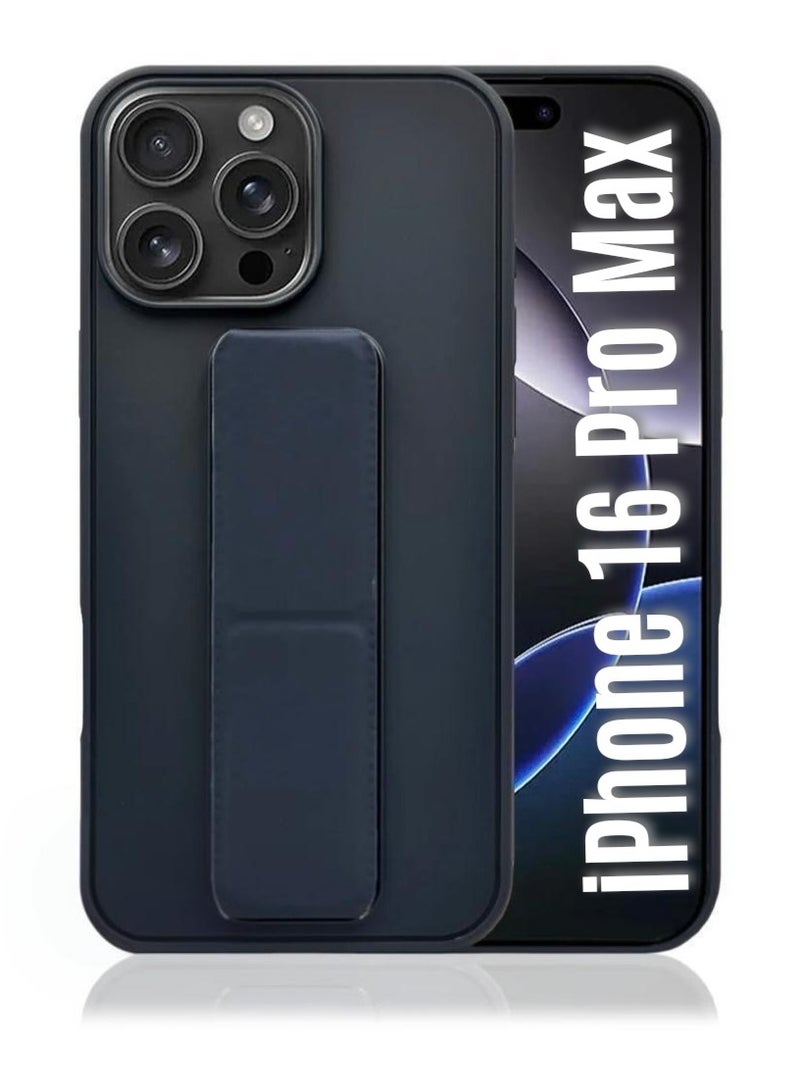 Case Cover For Apple iPhone 16 Pro Max With Magnetic Hand Grip 3 in 1 Blue