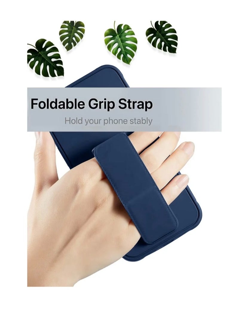Case Cover For Apple iPhone 16 Pro Max With Magnetic Hand Grip 3 in 1 Blue