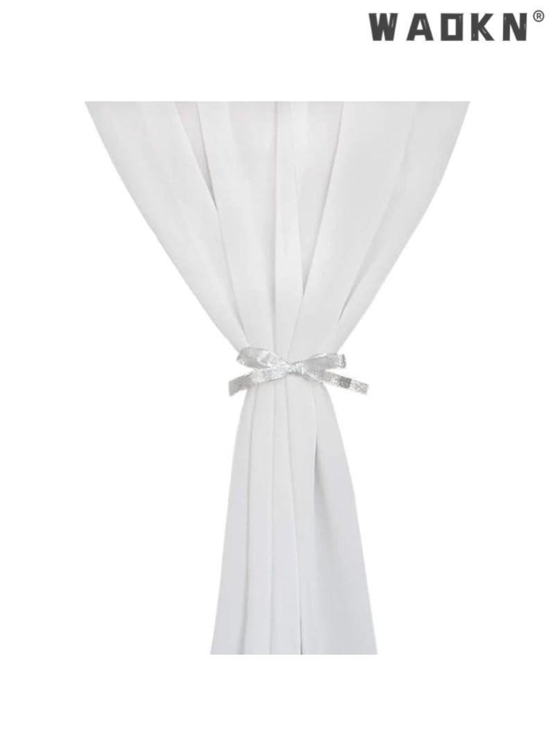 دبليو أيه أو كي أن 10 - القدم الشيفون الأبيض تشغيل الجدول الزفاف تشغيل الجدول ، 29x120 بوصة الشاش تشغيل الجدول ، نمط ريفي سطح المكتب شفافة الديكور ، ومناسبة للعروس رومانسية دش / دش الطفل / عيد ميلاد الطرف كعكة الجدول - Image 4