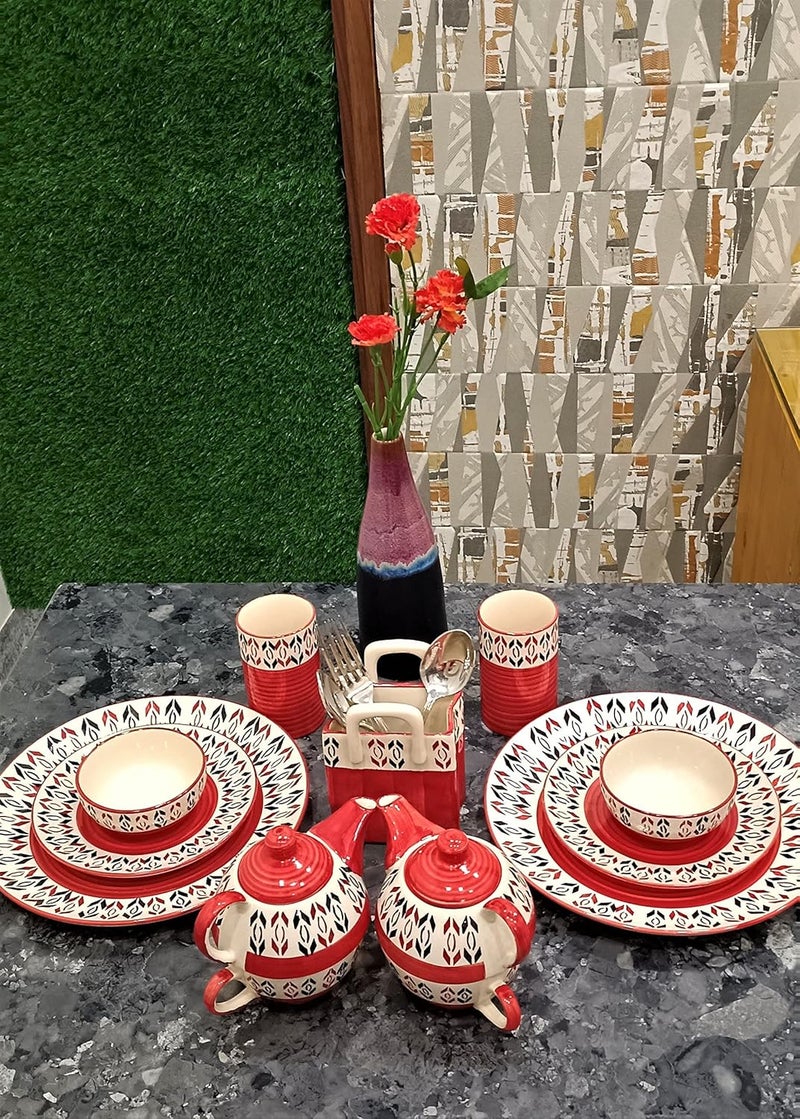 caffeine ceramic handmade arrow pattern dinner set (set of 10pcs ) - Image 5
