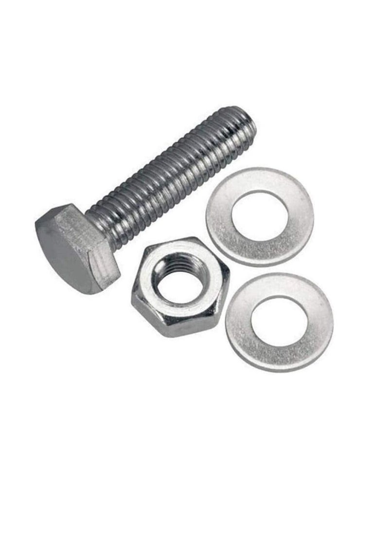 Generic 12 pcs Hex Head Screw Bolts Nuts & Washers Fully Thread GI Plain Finish Bolt Set. (14, 30MM)  - Image 3
