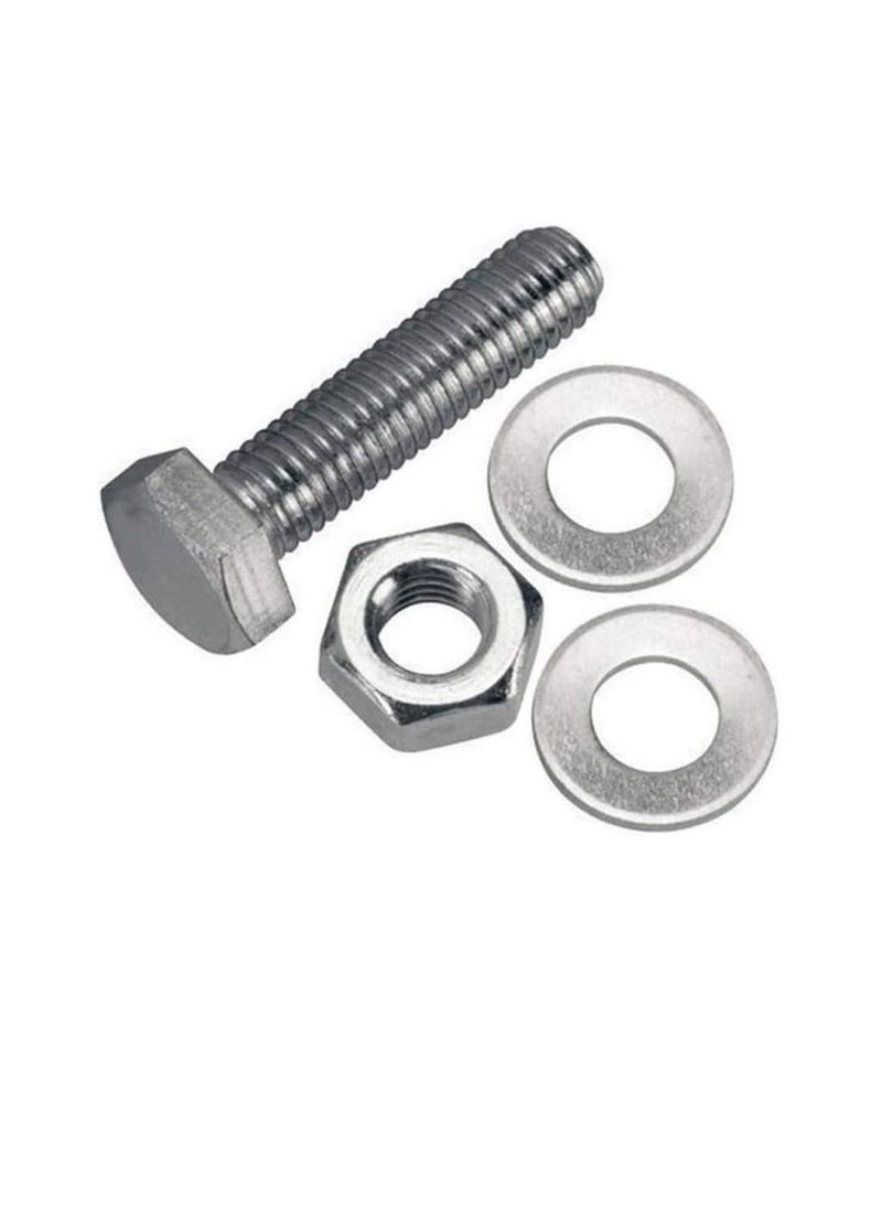 Generic 12 pcs Hex Head Screw Bolts Nuts & Washers Fully Thread GI Plain Finish Bolt Set. (14, 30MM)  - Image 2