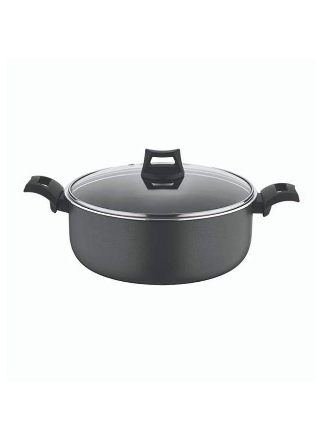 BLACK+DECKER Non-Stick Casserole, Stockpot & Stewpot with Glass Lid and 5 Layer PTFE Non-Stick Spray Coating BXSCP24BME Black - Image 1