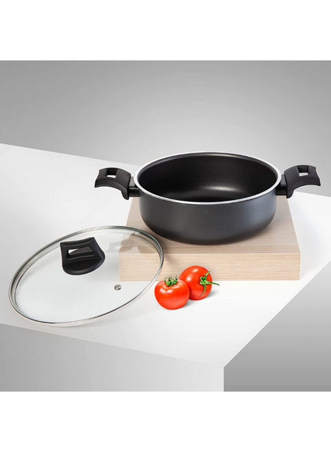 BLACK+DECKER Non-Stick Casserole, Stockpot & Stewpot with Glass Lid and 5 Layer PTFE Non-Stick Spray Coating BXSCP24BME Black - Image 2
