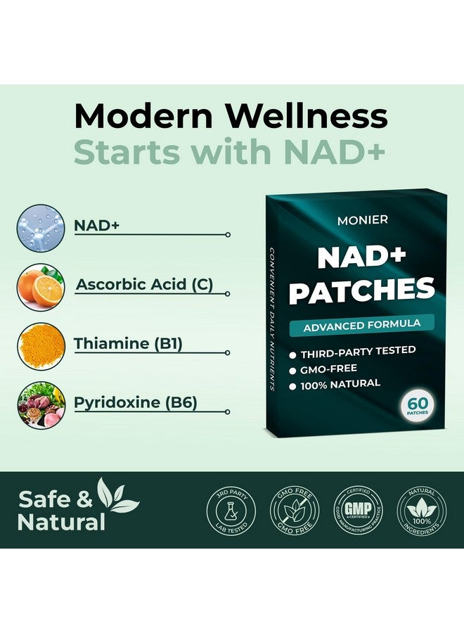 MONIER NAD Patches for Women & Men | NAD+ Patch for Energy & Healthy Aging | with CoQ10 & Nicotinamide | 60 Day Supply - Image 2