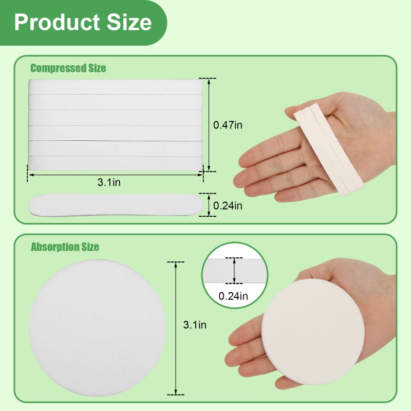 Luxiv 120 Pcs Facial Sponge Compressed, Luxiv Face Cleansing Sponge Estheticians Compressed Makeup Facial Sponge Round Wash Face Sponges for Women Compress Exfoliating Removal Sponge (White) - Image 2