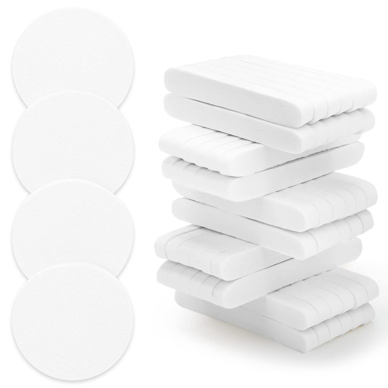Luxiv 120 Pcs Facial Sponge Compressed, Luxiv Face Cleansing Sponge Estheticians Compressed Makeup Facial Sponge Round Wash Face Sponges for Women Compress Exfoliating Removal Sponge (White) - Image 1
