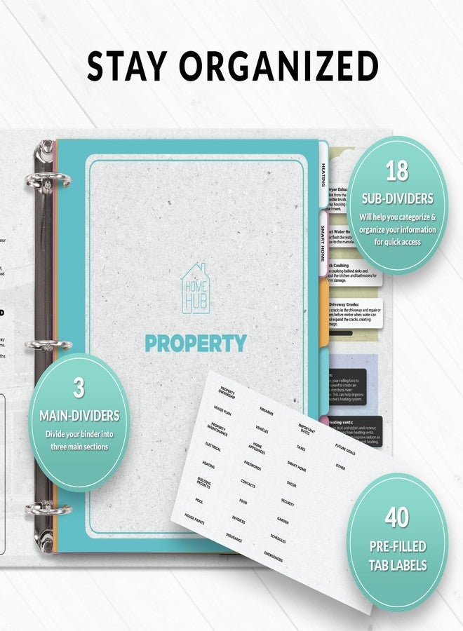 CraftSaints Home Organizer Binder 8.5x11, Household Planner, Organize Your Property & Possessions, Ideally Suited as a Important Document Binder or Household Record Keeping Book, Home Ownership Gifts - Image 5