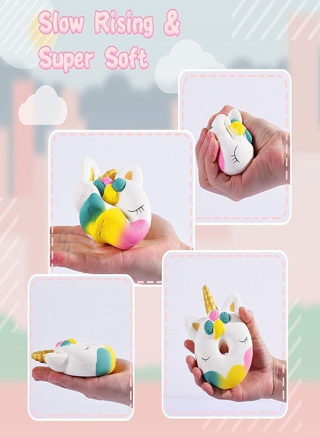 Osowake Soft Toy Gift, 6 Pack Unicorn Horse, Dinosaur, Cat, Doughnut, Cake, Large Animal Squeeze Kawaii Toy, Soft Toy, Creamy Soft Stress Relief Sensory Fidget Toy, Holiday Gift for Children - Image 3