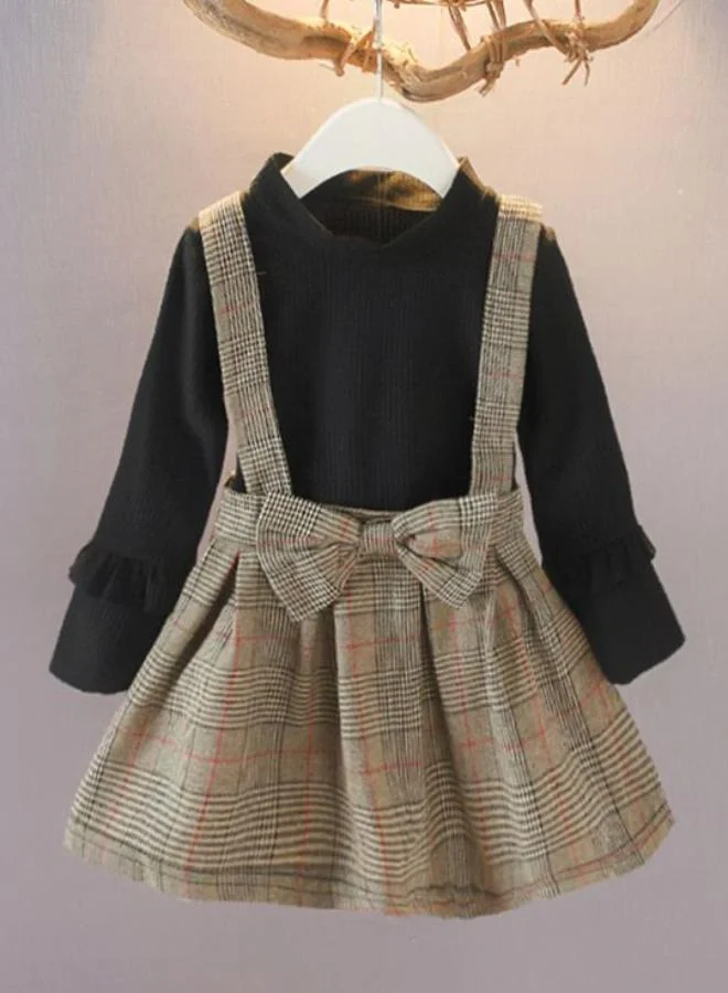 YUNIQEE Plaid Suspender Dress