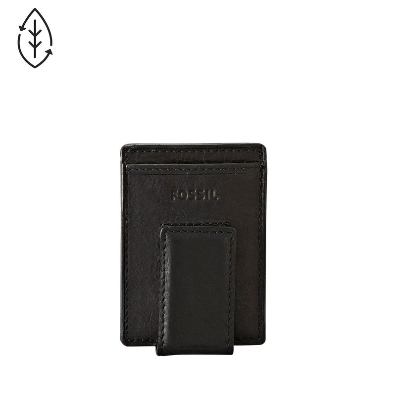 Fossil Men's Ingram Leather Magnetic Card Case with Money Clip Wallet, Black, (Model: ML3235001) - Image 4